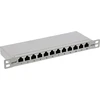 InLine® 10'' pach panel Cat.6A 0.5U 12 prievadų, šviesiai pilkas, RAL7035