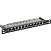 InLine® 10'' pach panel Cat.6A 0.5U 12 prievadų, juodas RAL9005