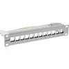 InLine® 10'' Patchpanel tuščias skydelis 12 vietų, Keystone moduliams, 1U, RAL 7035 pilkas