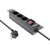 InLine® 10'' PDU, 3 lizdų apsauginis kištukinis blokas, su jungikliu, 2 m, juodas