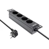 InLine® 10'' PDU, 4 lizdų apsauginis skirstytuvas, be jungiklio, 2 m, juodas