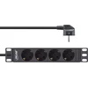 InLine® 10'' PDU, 4 lizdų apsauginis skirstytuvas, be jungiklio, 2 m, juodas