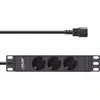 InLine® 10'' lizdų blokas, 3 lizdų su apsauginiu kontaktu, C14 jungtis, be jungiklio