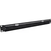 InLine® 19" cable entry plate with brush, 1U, RAL 9005 juodas