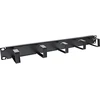 InLine® 19" Cable management panel, 5 small brackets, RAL9005, juodas