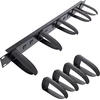 InLine® 19" cable management panel, 9 plastikas brackets removable, RAL 9005, juodas
