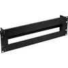 InLine® 19'' grandinės pertraukiklių juosta 3U, su DIN bėgeliu, juoda