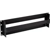 InLine® 19'' grandinės pertraukiklių juosta 3U, su DIN bėgeliu, juoda