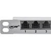 InLine® 19 colių skydelis Cat.6A 0,5 U 24 prievadų, su apsauga nuo dulkių, pilkas