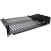 InLine® 19" shelf, 400mm 20kg, 2U, RAL 9005 juodas