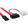 InLine SATA - SATA Slimline + Molex, 0,4m, Raudona (29608)