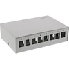 „InLine®“ darbalaukio konsolidavimo taškų dėžutė, 8 vnt. „Keystone“ RJ45, metalinė, šviesiai pilka RAL7035