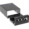 „InLine ®“ darbalaukio konsolidavimo taškų dėžutė, 4 vnt. „Keystone RJ45“, metalinė, juoda RAL9005