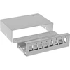 „InLine®“ darbalaukio konsolidavimo taškų dėžutė, 8 vnt. „Keystone“ RJ45, metalinė, šviesiai pilka RAL7035