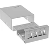InLine® Desktop Consolidation Point Box 4x Keystone RJ45, metalinis, šviesus pilkas RAL7035