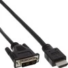 Kabelis InLine HDMI - DVI- D 5m juoda (17665E)