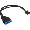 InLine USB 19 kontaktas - USB 9 kontaktas, 0,15m, Juoda (33449I)