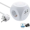 „InLine®“ įkrovimo kubas, 3 įžeminimo kontaktai, 2 USB-C, 2 USB-A, baltas, 2 m