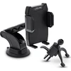 InLine® išmaniojo telefono priekinis stiklas Automobilinis laikiklis su siurbtuku arba ventiliacijos grotelėms, ONE CLICK EASY II, universalus