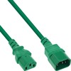 InLine® Maitinimo kabelio ilgintuvas, C13–C14, žalias, 0,5 m