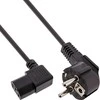 Maitinimo kabelis InLine® Netzkabel, Schutzkontakt gew. auf Kaltgerätest. C13 rechts abgew., 5m