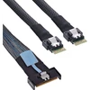 InLine® MCIO kabelis, MCIO x8 kištukas į 2x 4i SFF-8654 kištuką, 0,5 m