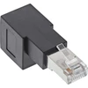 InLine® pataisymo laido adapteris Cat.6A, RJ45 kištukas / lizdas, 90° kampu žemyn