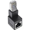 InLine® pataisymo laido adapteris Cat.6A, RJ45 kištukas / lizdas, 90° kampu žemyn