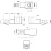 InLine® pataisymo laido adapteris Cat.6A, RJ45 kištukas / lizdas, 90° kampu žemyn