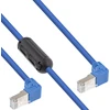 InLine® Patch kabelis, nukreiptas dviem pusėmis žemyn, S/FTP (PiMf), Cat.6, 250MHz, PVC, varinis, mėlynas, 1,6 m, su UL ir 1 feritu