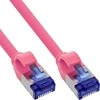 InLine „Slim Cat.6A“ tinklo kabelis, S/FTP, TPE (LSZH), lankstus, PoE, rausvas, 5 m (74905M)