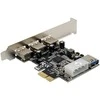InLine® PCIe plokštė, 3x+1x USB 3.2 Gen.1, suderinama su Molex 4 kontaktų maitinimo jungtimi