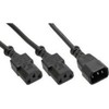 Maitinimo kabelis InLine F 1x IEC- C14 - 2x IEC- C13 1m tipas