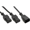 Maitinimo kabelis InLine F 1x IEC- C14 - 2x IEC- C13 1m tipas