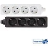 InLine ® F tipo maitinimo linija vokiškai 4 prievadas + Vaikų sauga Blokuoti juodą 3m