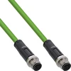InLine® Pramoninis tinklo kabelis, M12 4 kontaktų D-koduotas kištukinis/vyriškas, PUR 10m