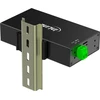 „InLine“ pramoninis USB šakotuvas 3.2 „Gen 1“ – 7 prievadai – aliuminio korpusas – montuojamas ant DIN bėgelio – 5 Gbps – modelis 33456B – juodas