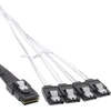 InLine® SAS jungties kabelis Mini SAS SFF8087 iki 4x SATA Crossover OCF 1m