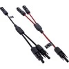 InLine® Saulinio kabelio 2-ių šakų skirstytuvo rinkinys juodas/raudonas 0,36 m