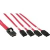 InLine FF 8087 - SATA x4, 0,75m, raudona (27610)