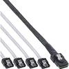 InLine SAS kabelis (OCR), 1x Mini-SAS iki 4x SATA, juodas - 0,75 m
