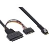 InLine ® Plonas SAS laidas, SFF-8654 į U.2 SFF-8639 + SATA maitinimas, 24Gb/s, 1m