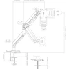 InLine® stalinis laikiklis su keltuvu ir USB/garso perkeliamu televizoriumi / Ekranai iki 82cm 32" maks. 9kg