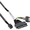 „InLine® U.2“ jungiamasis kabelis, SSD su U.2 (SFF-8639) į SFF-8643 + maitinimas, 0,75 m