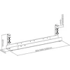 „InLine®“ universalus kabelio kreipiamasis bėgelis, 3 lygiai, 80/100/120 cm, montavimui po stalu, su varžtiniais spaustukais, juodas