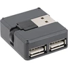 InLine® USB 2.0 4 prievadų šakotuvas, USB-A kištukas iki 4x USB-A lizdas, juodas, 4 cm, plonas dizainas