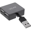 InLine® USB 2.0 4 prievadų šakotuvas, USB-A kištukas iki 4x USB-A lizdas, juodas, 4 cm, plonas dizainas
