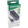 InLine® USB 2.0, 4 prievadų šakotuvas, USB-C kištukas iki 4x USB-A lizdas, juodas, 15 cm, plonas dizainas