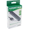 InLine® USB 2.0 HUB, 4 prievadai, USB-A kištukas iki 4x USB-A lizdas, juodas, 15 cm, plonas dizainas