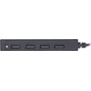 InLine® USB 2.0 HUB, 4 prievadai, USB-A kištukas iki 4x USB-A lizdas, juodas, 15 cm, plonas dizainas